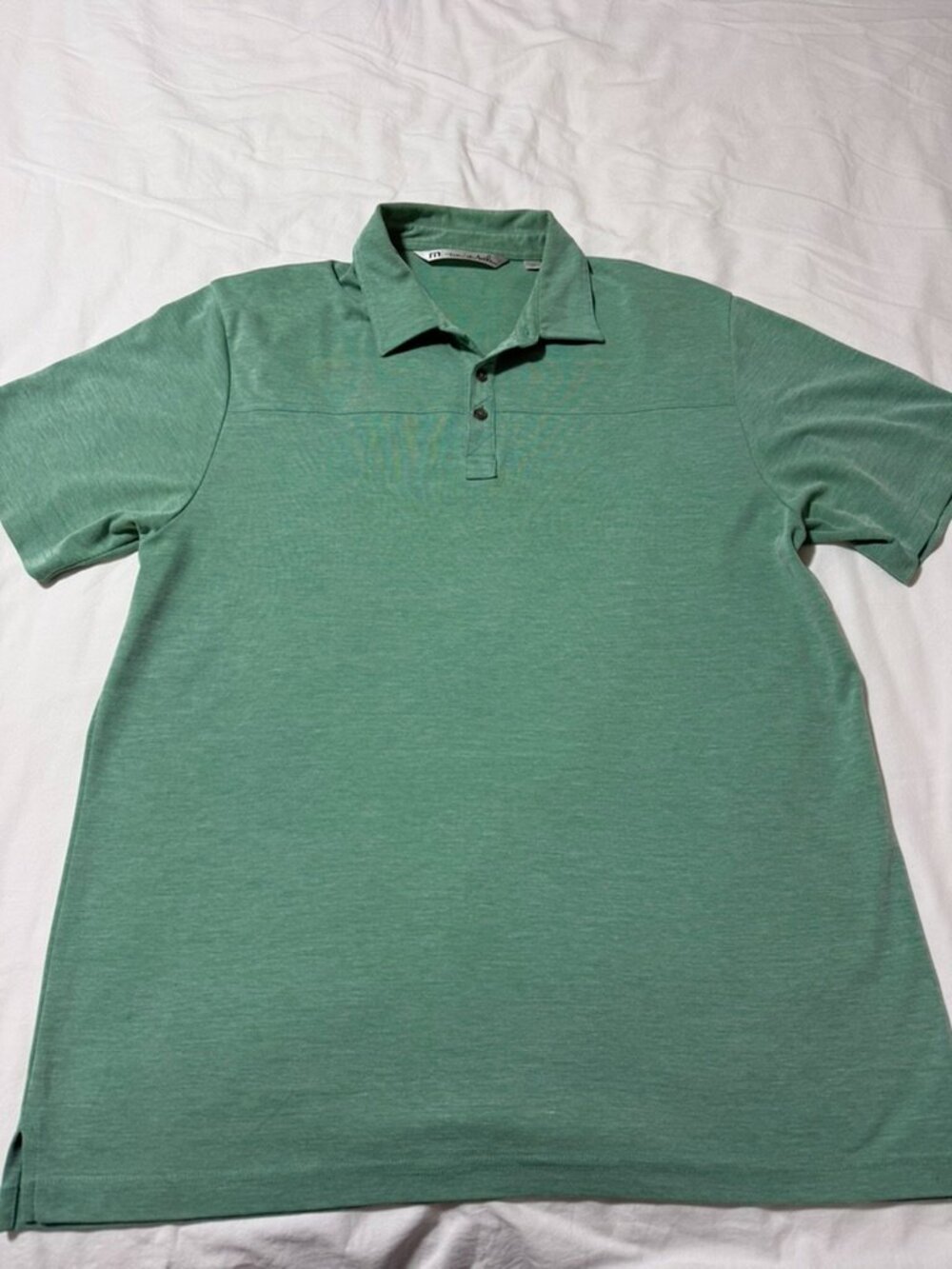 TravisMathew Men’s XL Green Heather Pima Cotton Blend Golf Polo Shirt